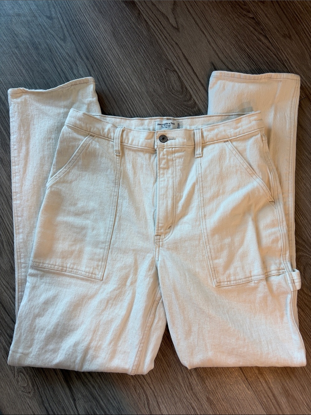 Abercrombie & Fitch High-Rise White/Off-White Jeans